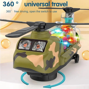 MUSICAL TRANSPARENT HELICOPTER WITH LIGHT
